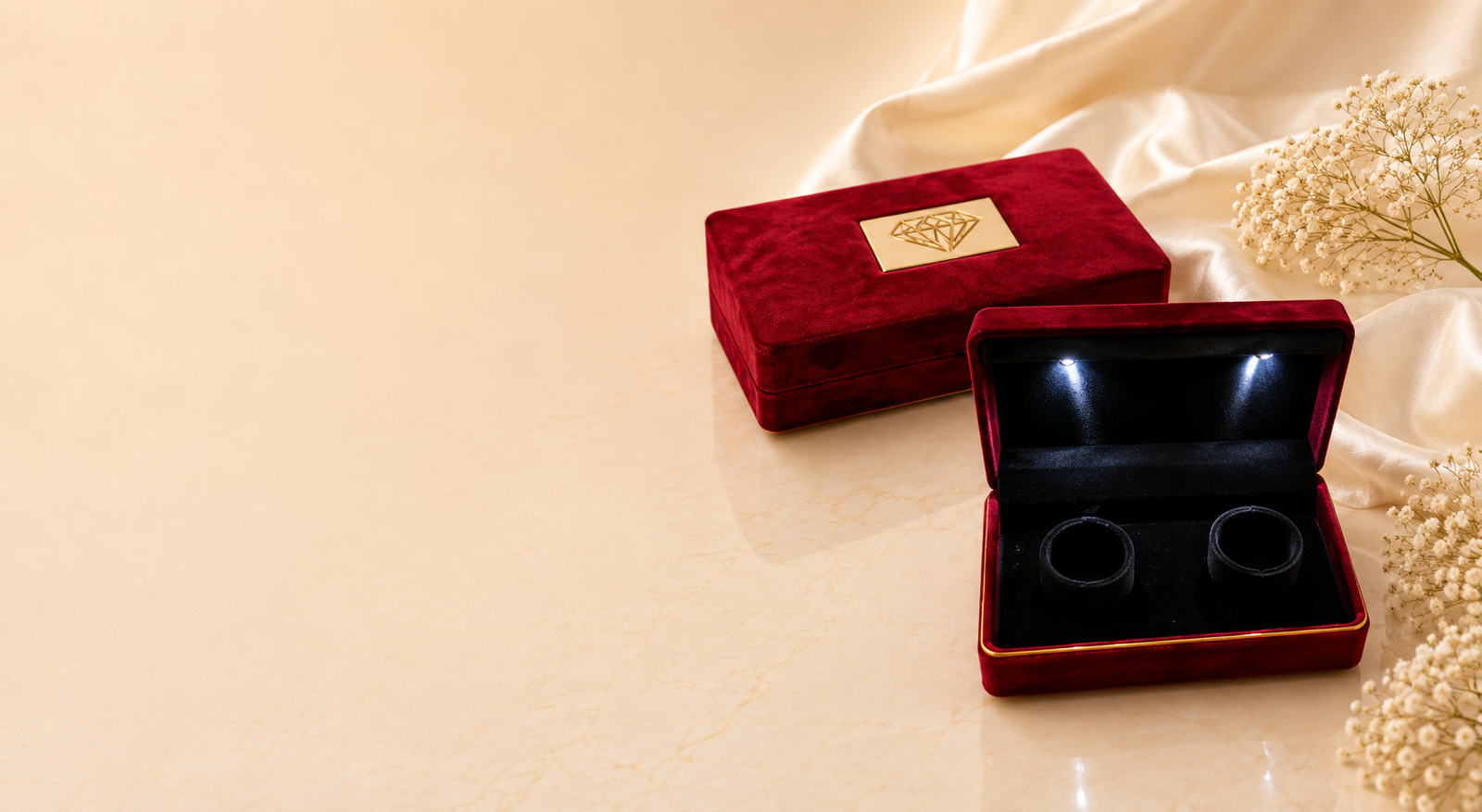 Premium velvet-lined jewellery organiser box